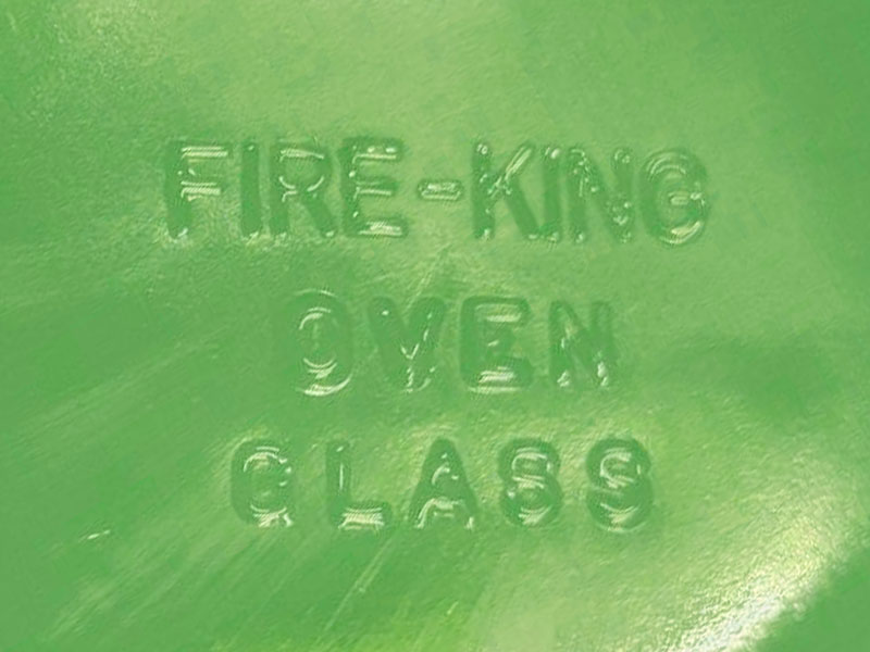 1942-1945: "FIRE-KING OVEN GLASS" Block Letter Marking