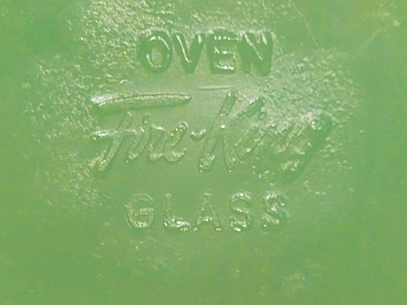 1948-1950: "OVEN Fire-King GLASS". The Fire-King logo gets introduced.