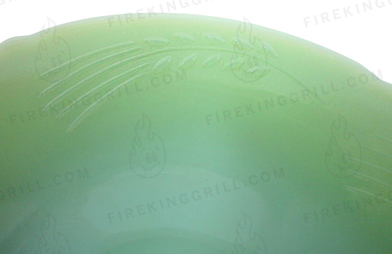 Fire-King Jadeite Sheaves of Wheat Design Close Up