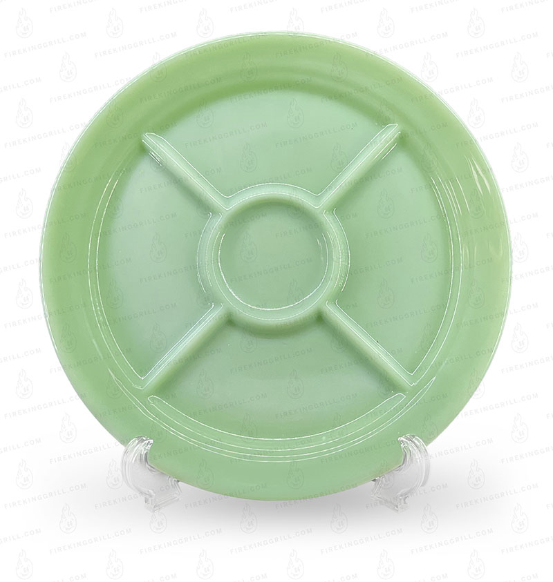 Fire-King Restaurant Ware Jadeite 5 Compartment Wagon Wheel Plate