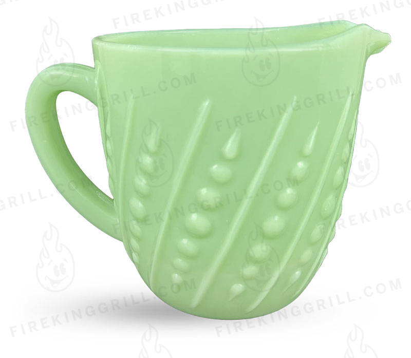 Fire-King Jadeite Dishes Breakfast Set Bead and Bar Pitcher
