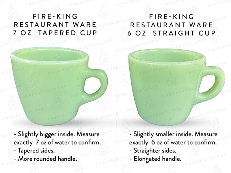 Fire-King Restaurant Ware Jadeite Cups Comparison