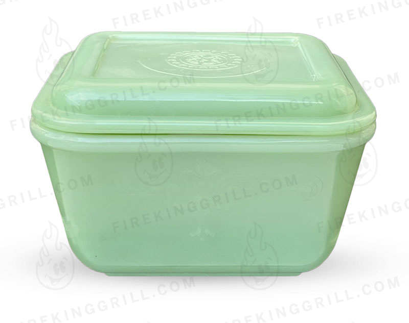 Fire-King Jadeite Philbe Small Covered Leftovers Fridge Dish