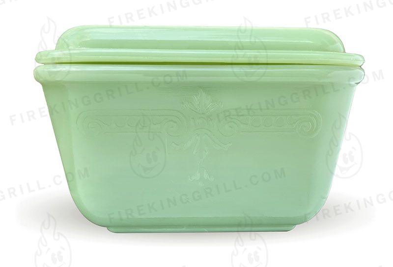 Fire-King Jadeite Philbe Small Covered Leftovers Fridge Dish