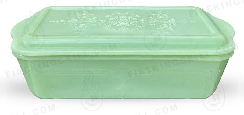 Fire-King Jadeite Philbe Large Covered Leftovers Fridge Dish