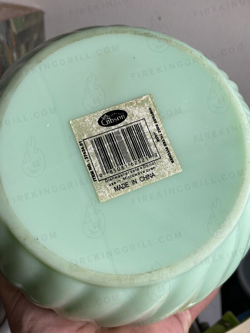 Gibson Label on a Reproduction Swirl Ball Jug Pitcher