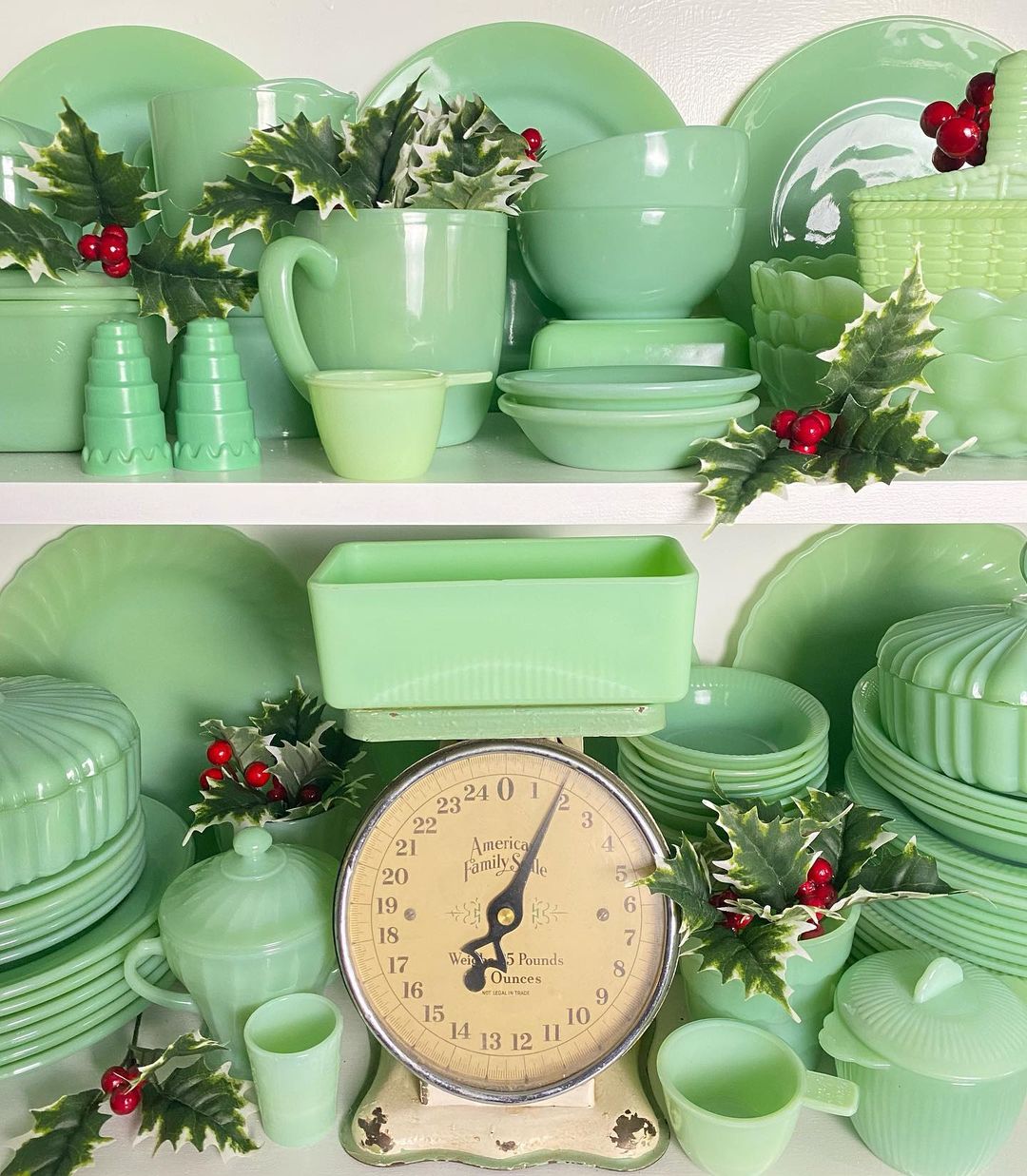 Our Christmas Themed Jadeite Dish Collection