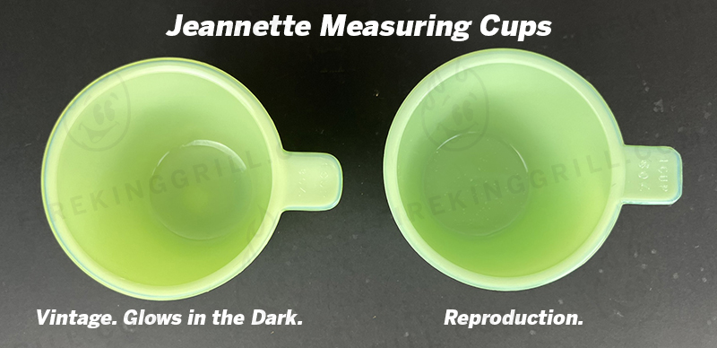 Jeannette Measuring Cups. Real vs Reproduction