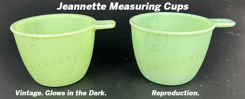 Jeannette Measuring Cups. Real vs Reproduction