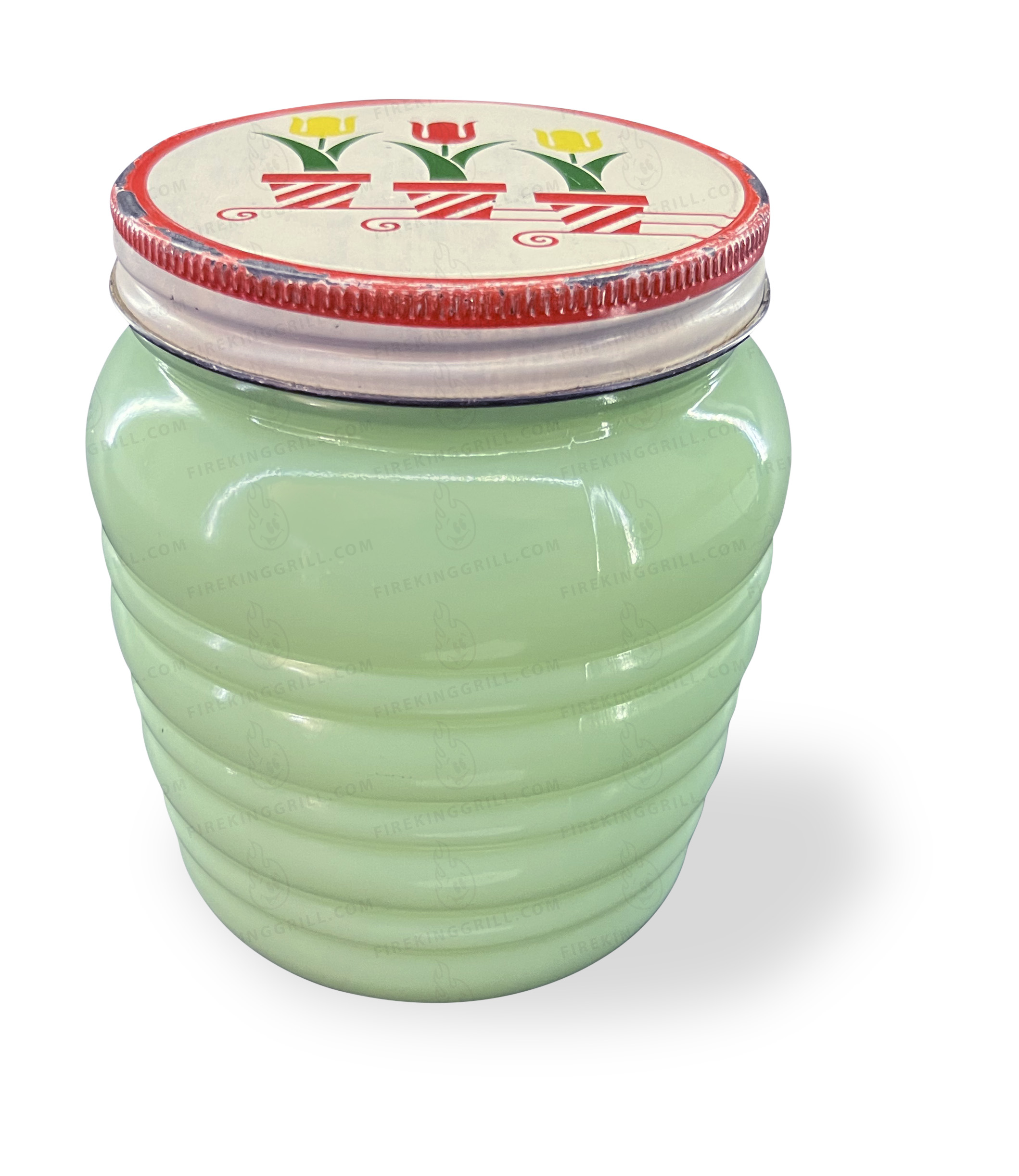 Grease jar with metal Tulip lid