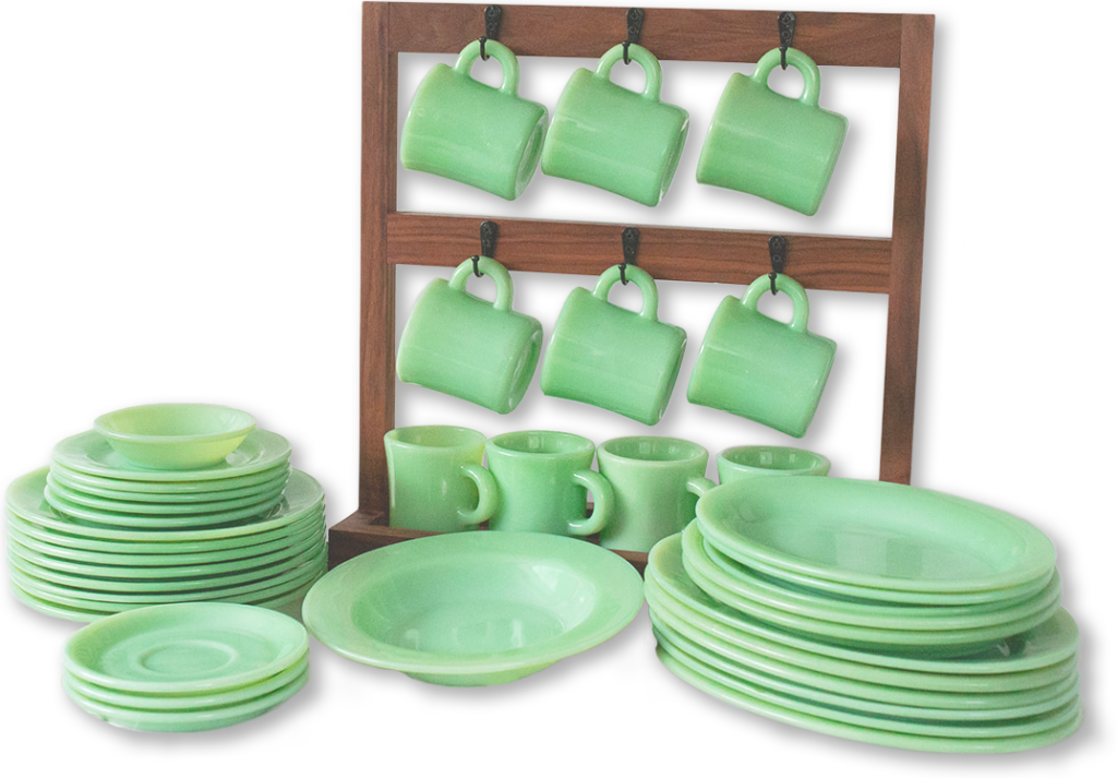 Fire-King Restaurant Ware Jadeite Dishes from FireKing Grill.