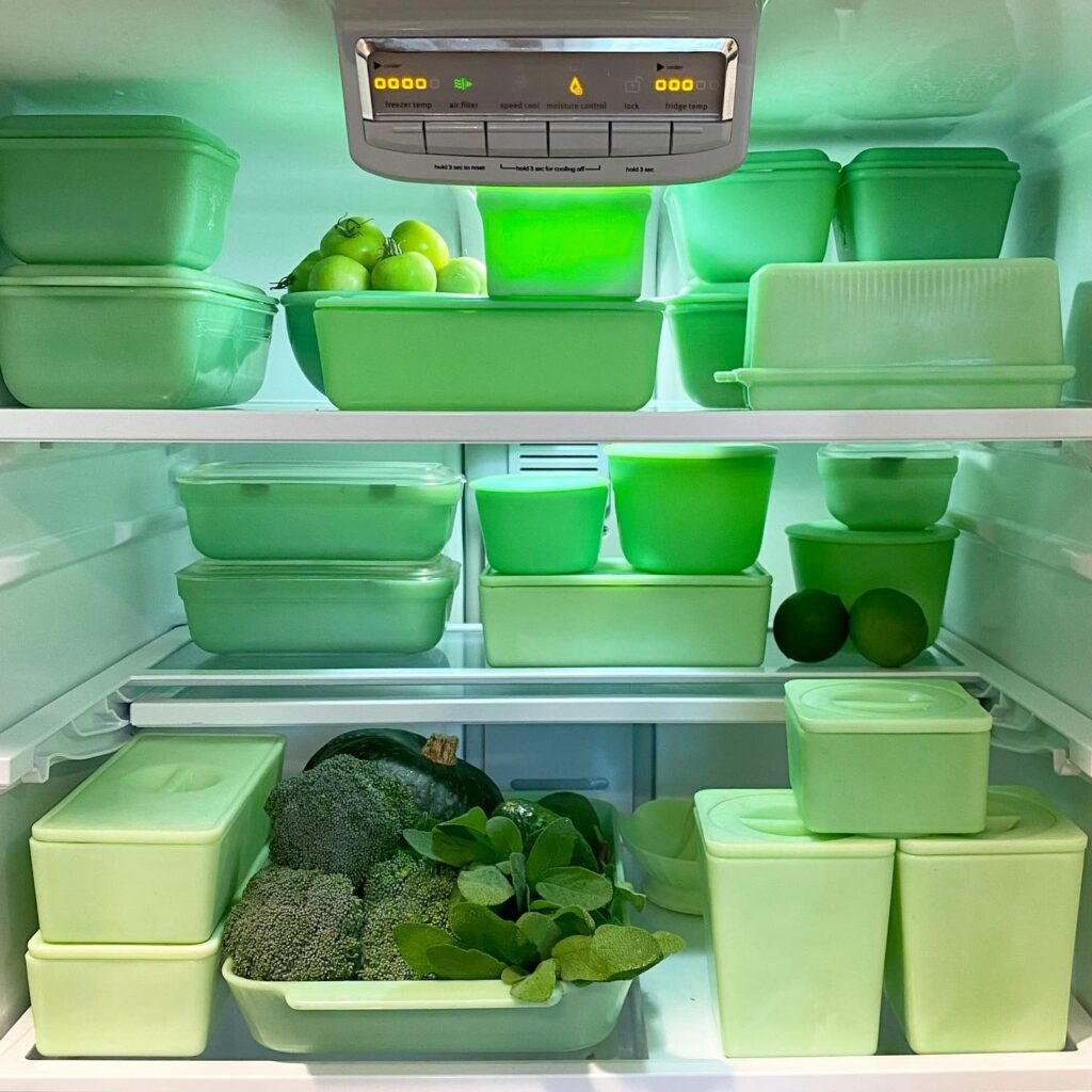 A fridge full of Jadeite dishes