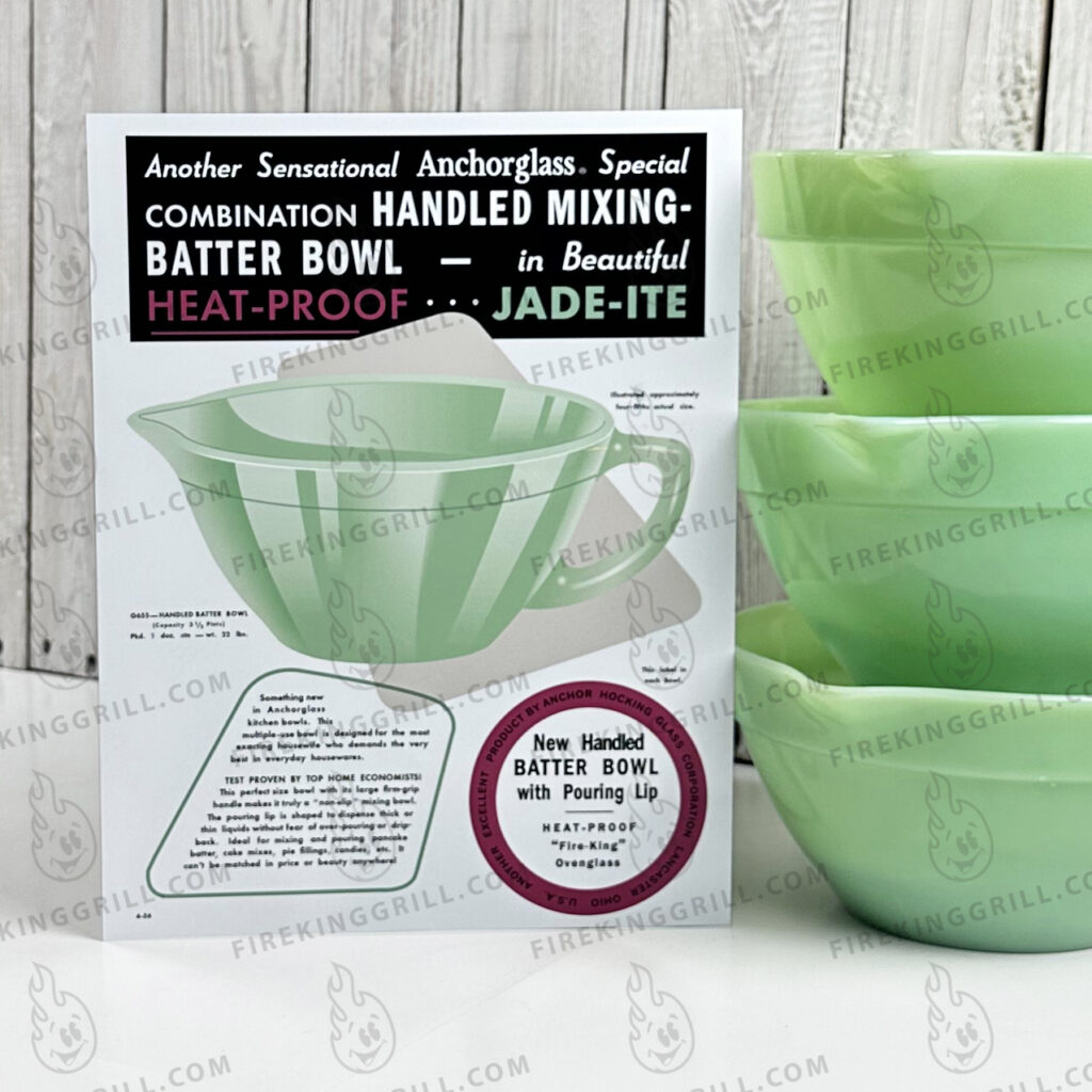 Anchor Hocking Fire-King Jade-ite Colonial Batter Bowl - Poster