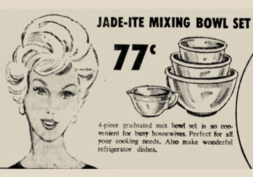 Anchor Hocking Fire-King Jade-ite History with Vintage Ads from the 1950s